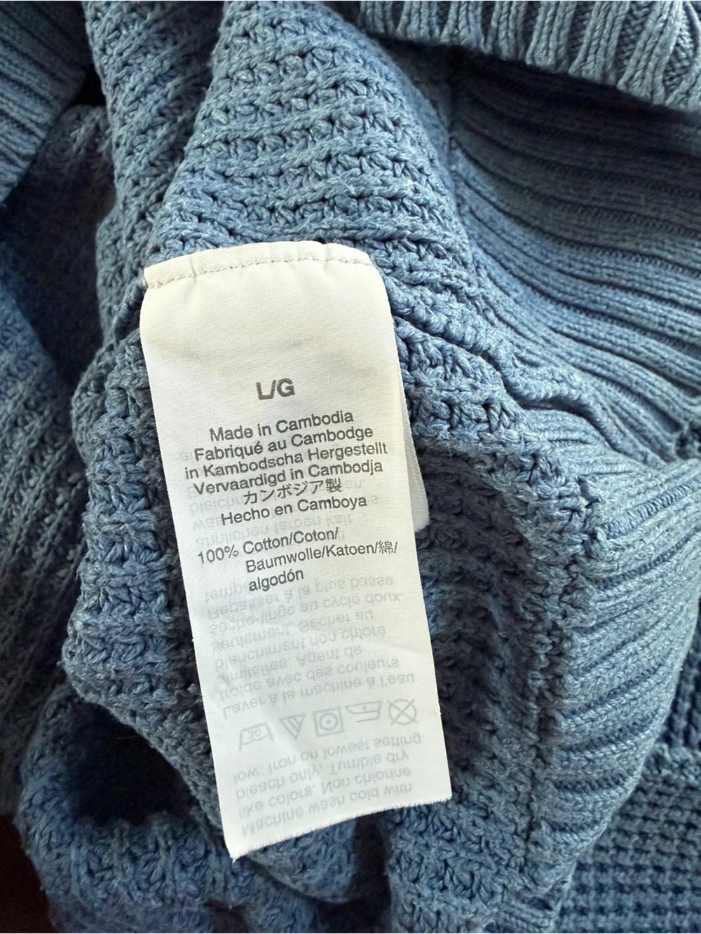 J. Crew Men’s Large Sophisticated Light Blue Waffle-Knit Quarter Zip Sweater